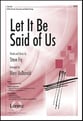 Let It Be Said of Us SATB choral sheet music cover